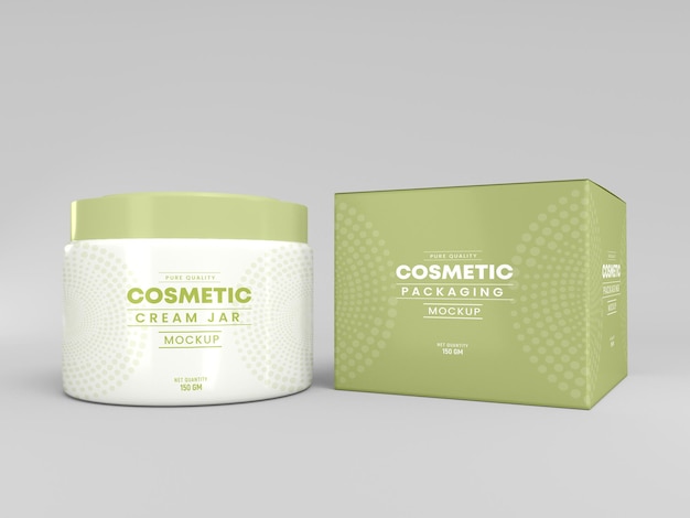 Mockup di imballaggio di barattoli cosmetici