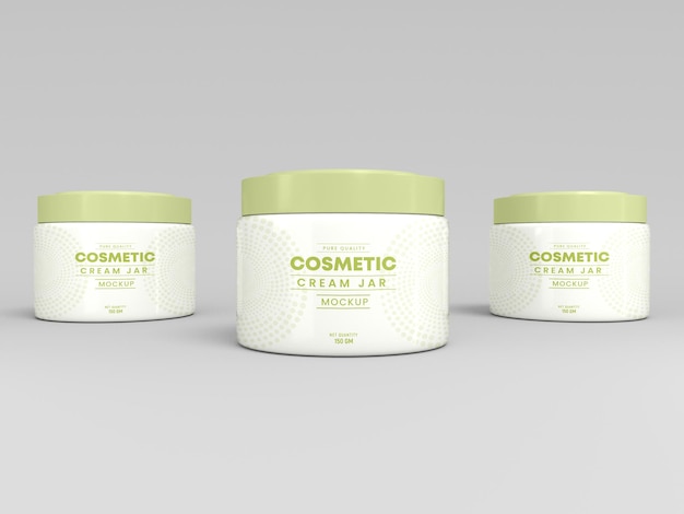 Mockup di imballaggio di barattoli cosmetici