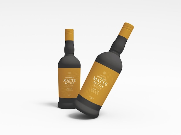 Mockup di imballaggio di bottiglia opaca di lusso