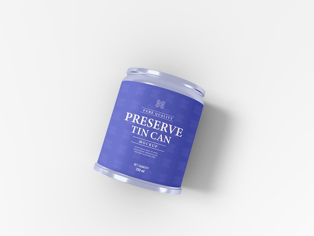 Mockup di imballaggio di latta