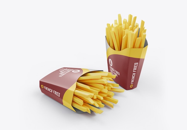 Mockup di imballaggio di patatine fritte