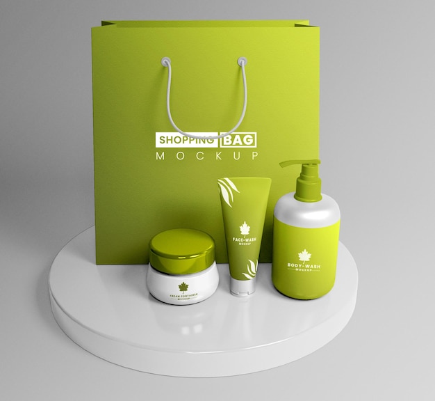 Mockup di imballaggio di prodotti cosmetici