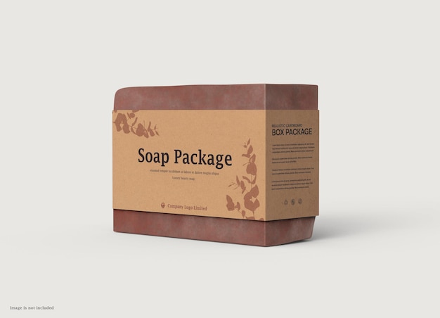 Mockup di imballaggio di saponetta biologica