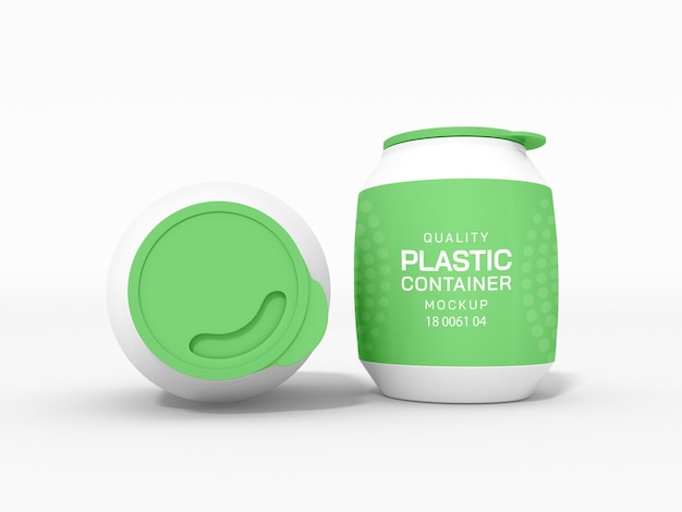 Mockup di imballaggio in barattolo di plastica