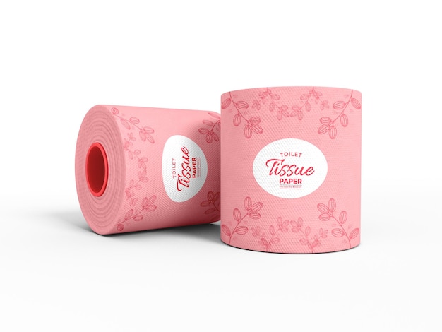 Mockup di imballaggio in rotolo di carta igienica