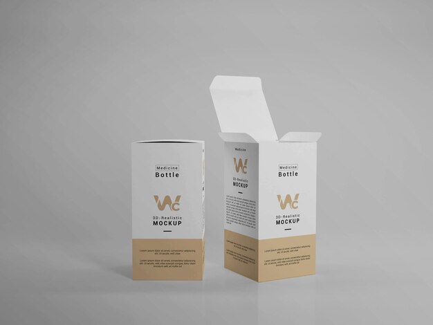 Mockup di imballaggio in scatola