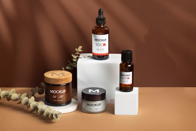 Mockup di imballaggio per articoli per la cura personale maschile