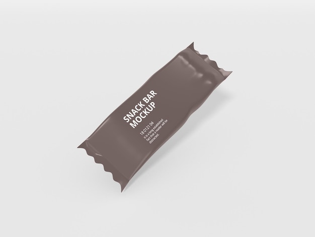 Mockup di imballaggio per barrette di cioccolato in lamina lucida