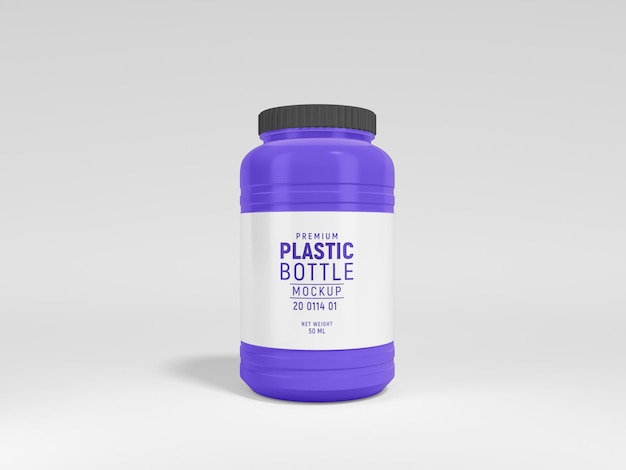 Mockup di imballaggio per bottiglia di barattolo di plastica a tenuta d'aria