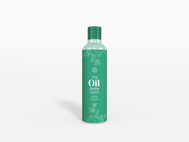 Mockup di imballaggio per bottiglia di olio per il corpo cosmetico