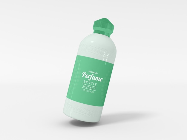 Mockup di imballaggio per bottiglie di profumo in vetro di lusso