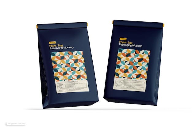Mockup di imballaggio per bustine di caffè