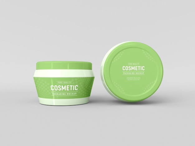 Mockup di imballaggio per contenitori cosmetici