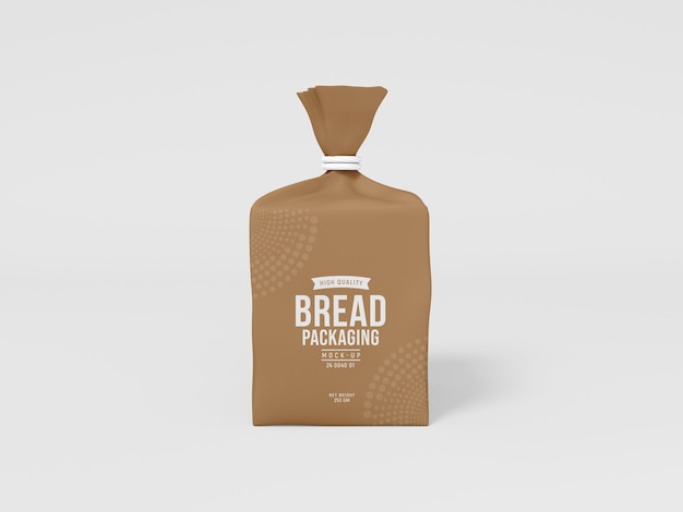 Mockup di imballaggio per pane in carta kraft