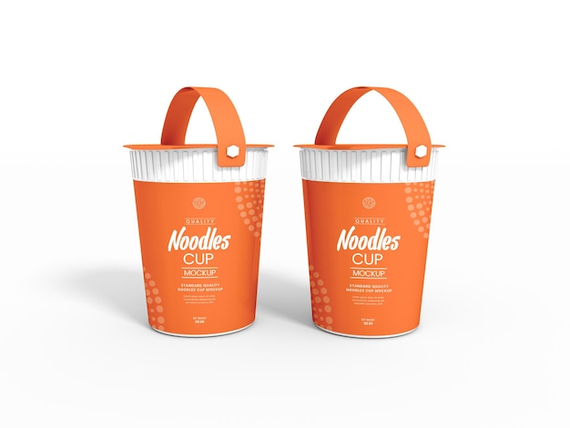 Mockup di imballaggio per tazza di noodle in plastica