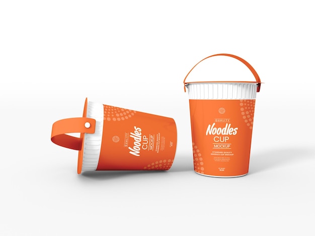 Mockup di imballaggio per tazza di noodle in plastica