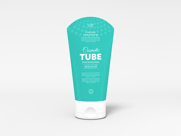 Mockup di imballaggio per tubi in crema cosmetica lucida