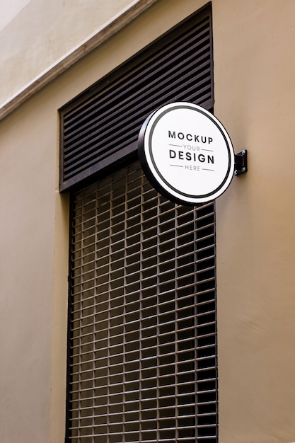Mockup di insegna del negozio