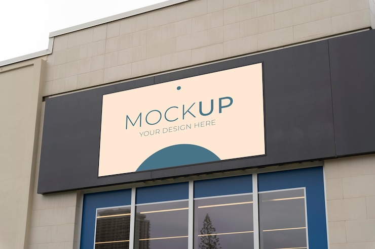 PSD mockup di insegne commerciali di miami street