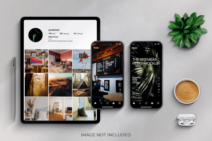 Mockup di Instagram e dispositivi