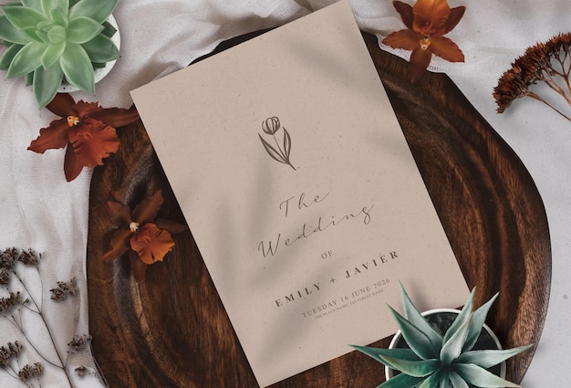 Mockup di invito a nozze