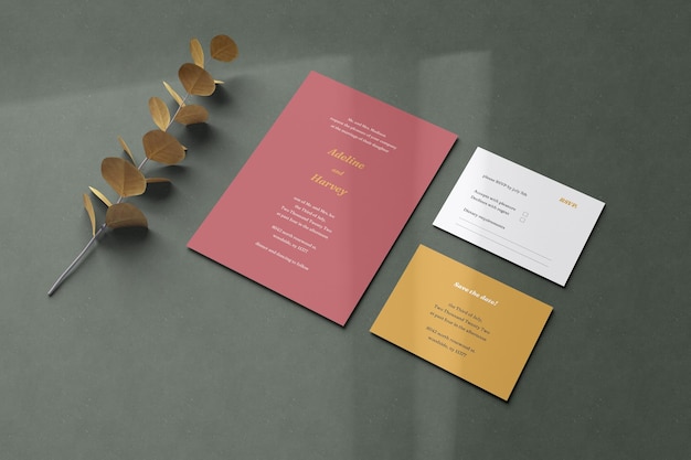 Mockup di invito a nozze