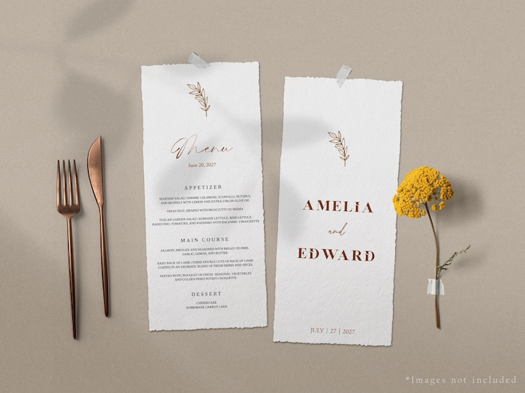 PSD mockup di invito a nozze