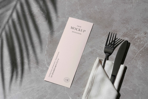 Mockup di invito estivo con ingredienti