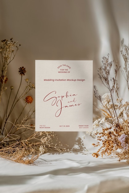 Mockup di invito matrimonio elegante