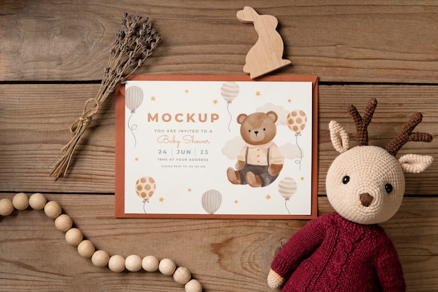 Mockup di invito per baby shower