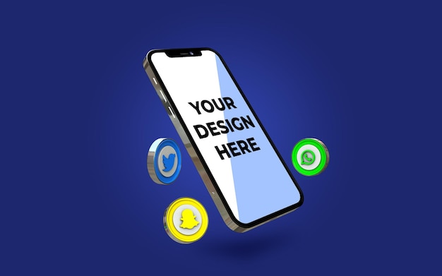 Mockup di iPhone con Emoji e icone dei social media IX