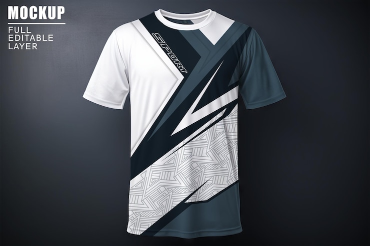 PSD mockup di jersey a livello completamente modificabile