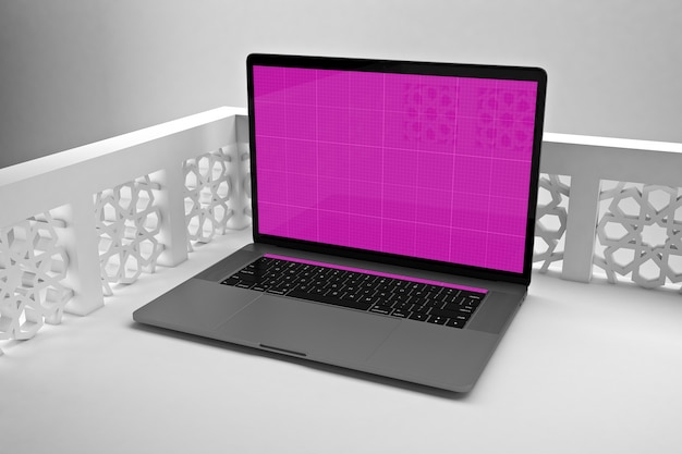 Mockup di laptop arabo