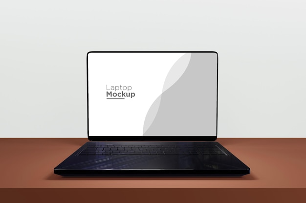 Mockup di laptop realistico vista frontale