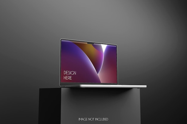 Mockup di laptop scuro realistico