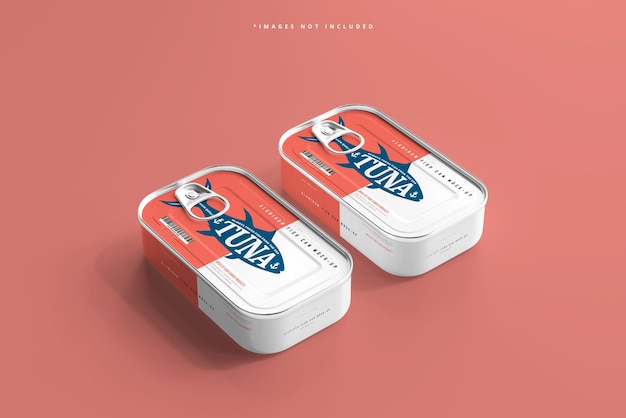 Mockup di lattina di pesce in alluminio