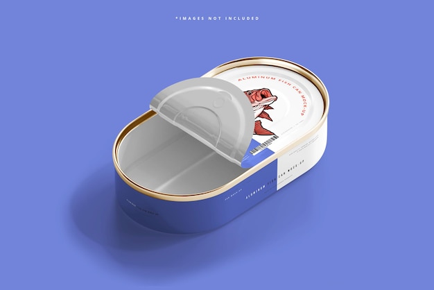 Mockup di lattina di pesce in alluminio
