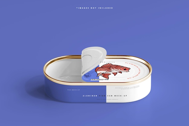 Mockup di lattina di pesce in alluminio