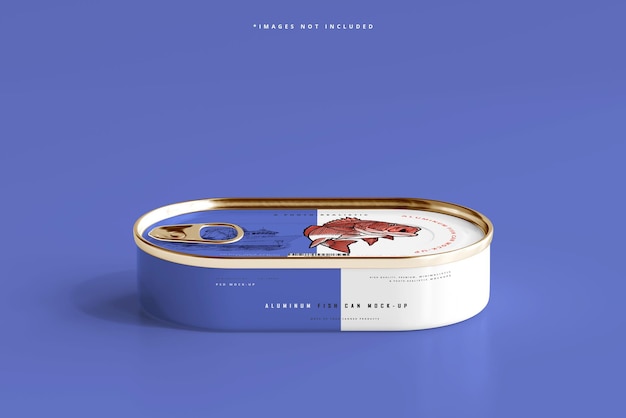 Mockup di lattina di pesce in alluminio