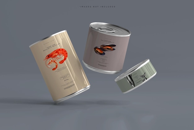 Mockup di lattine di cibo