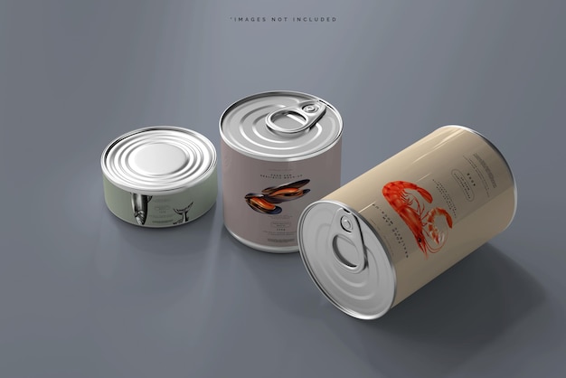Mockup di lattine di cibo