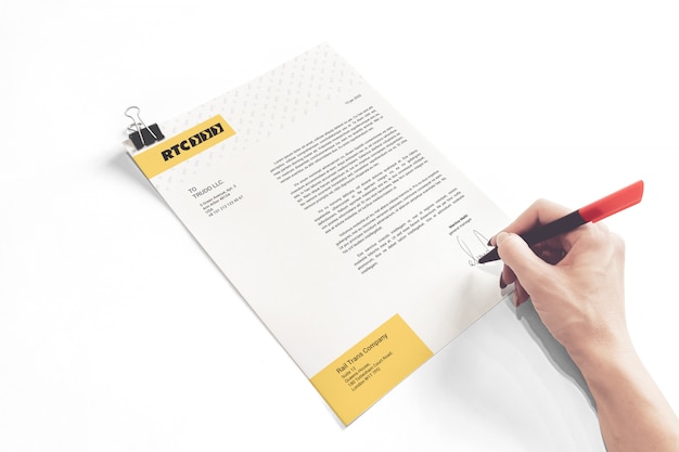 Mockup di lettere commerciali A4