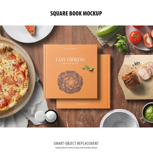 Mockup di libri quadrati