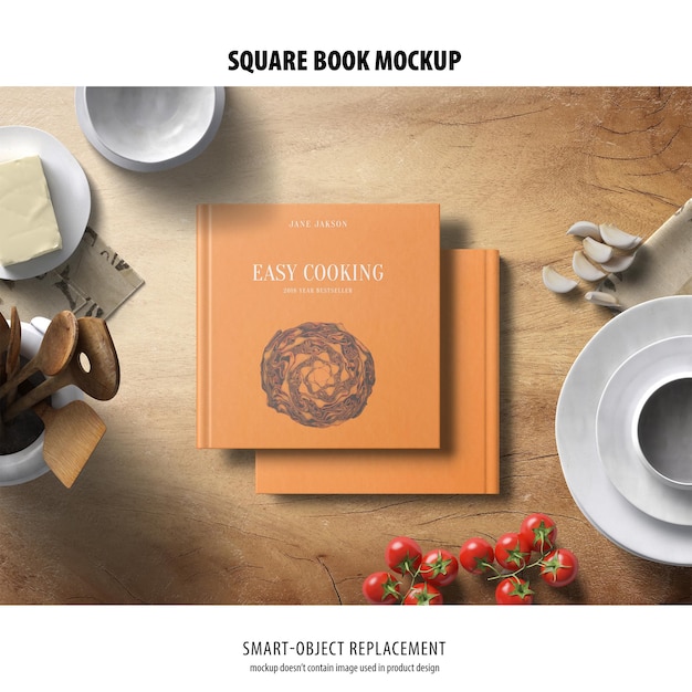 Mockup di libri quadrati