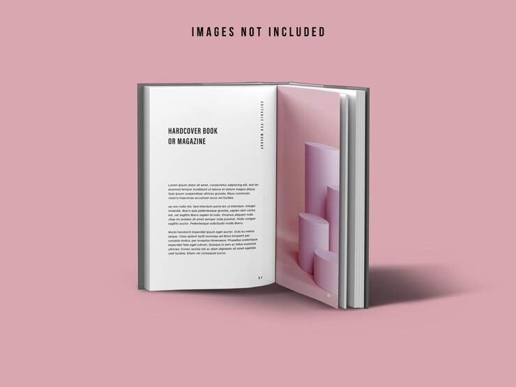 Mockup di libro aperto in piedi