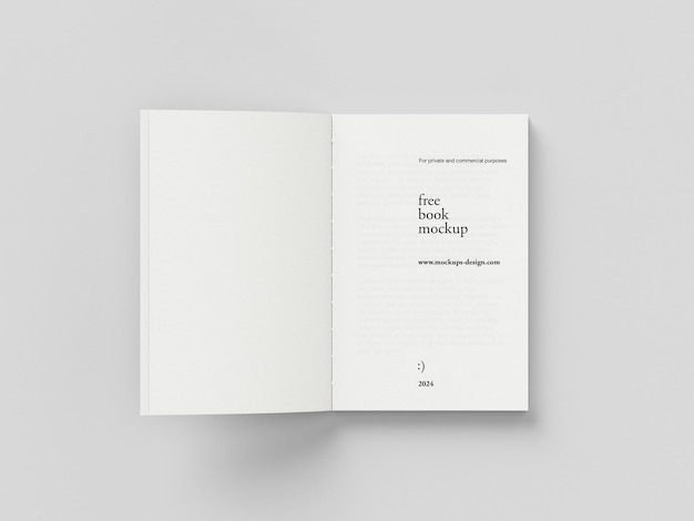 Mockup di libro aperto minimalista