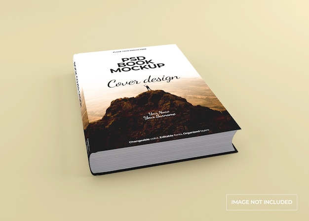 Mockup di libro con copertina rigida fotorealistico