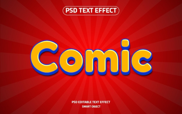 Mockup di logo 3d effetto testo comico
