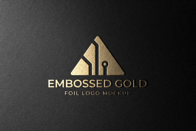 Mockup di logo argento in cartone nero