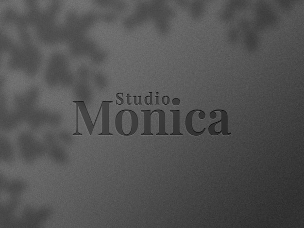 Mockup di logo aziendale inciso con ombra